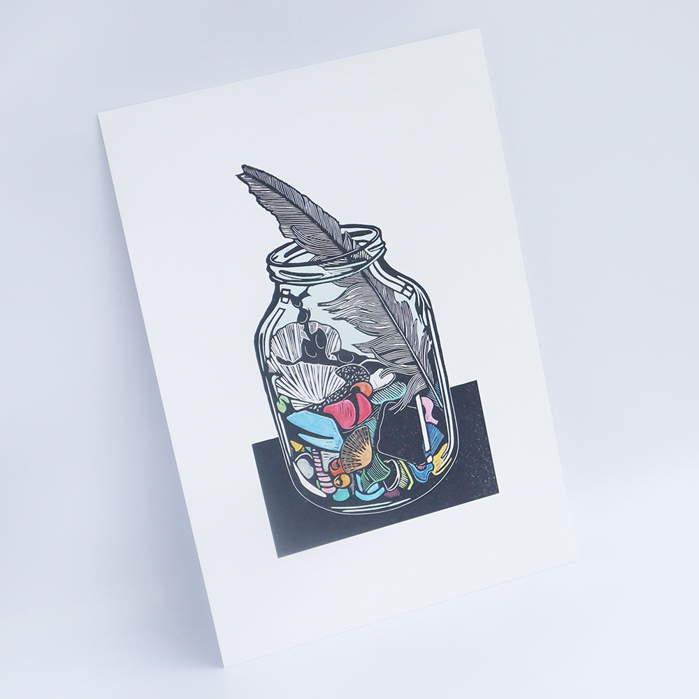 'Jar of Treasures' Digital Print (Framed)