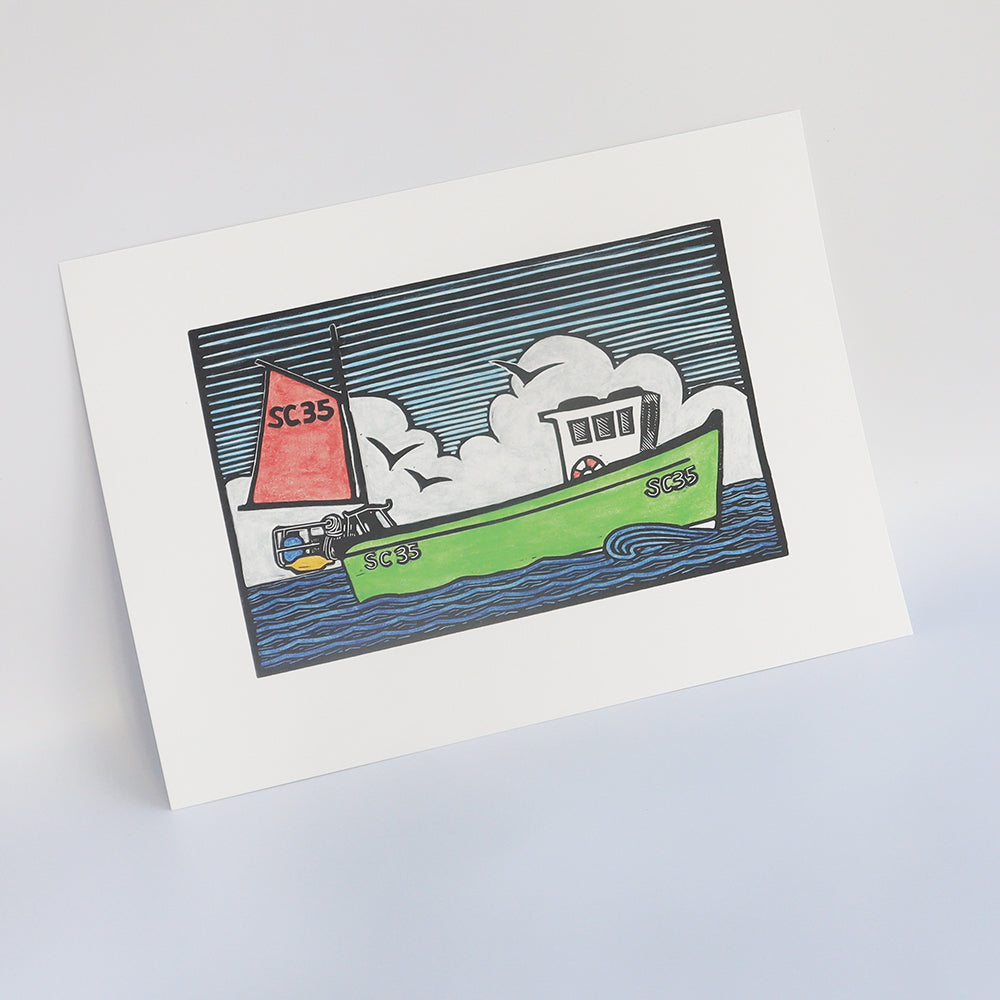 'Bryher Trawler' Digital Print (Framed)
