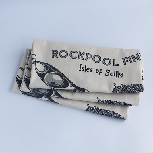 Scilly 'Rockpool Finds' Tea Towel