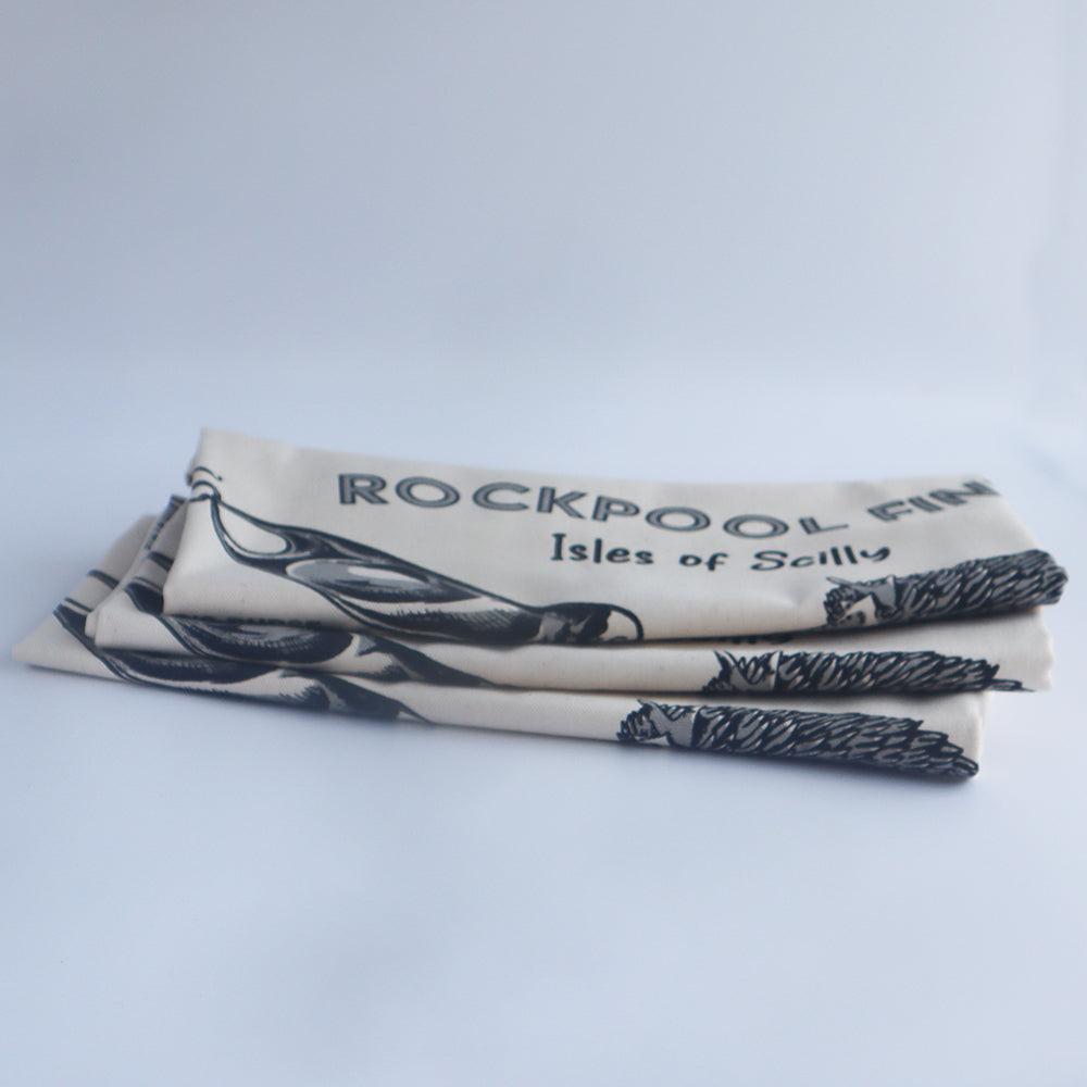 Scilly 'Rockpool Finds' Tea Towel