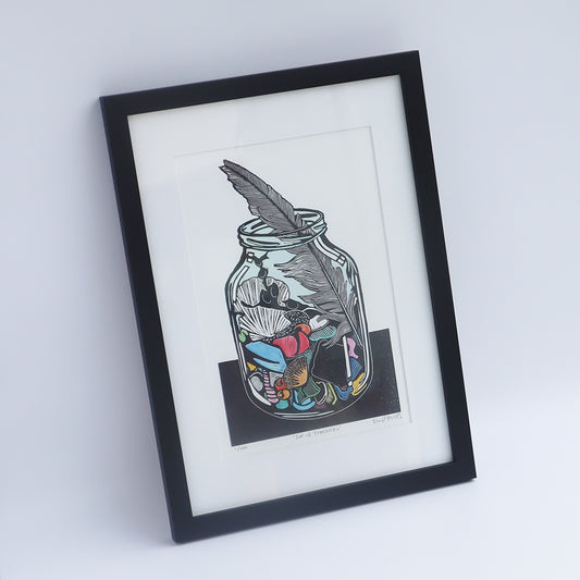 'Jar of Treasures' Digital Print (Framed)